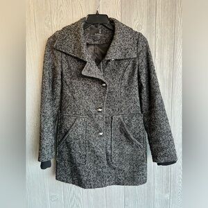 Buffalo Outerwear Wool Black and White Woven Speckled Peacoat Size XS